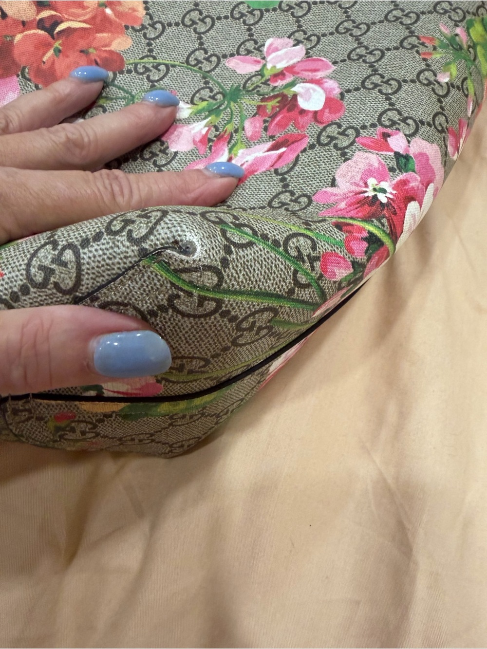 Gucci Blooms Pink Floral GG Supreme Tote Bag - Picture 12 of 16